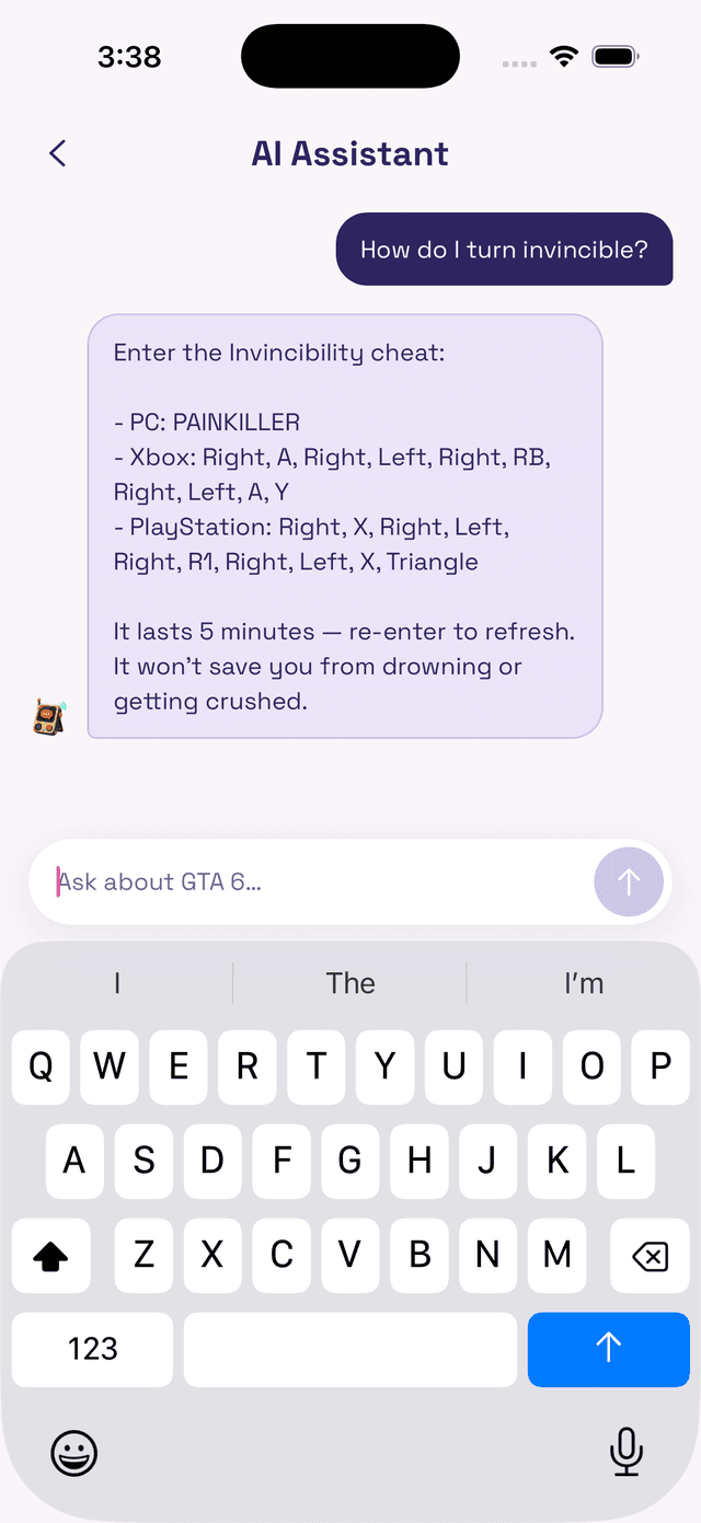 GTA 6 Guide AI assistant chat